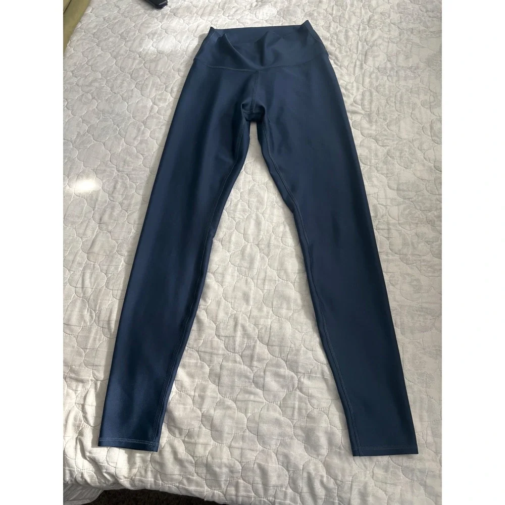 Alo Yoga Navy Blue High Waist Airbrush Leggings Full Length Womens Size M